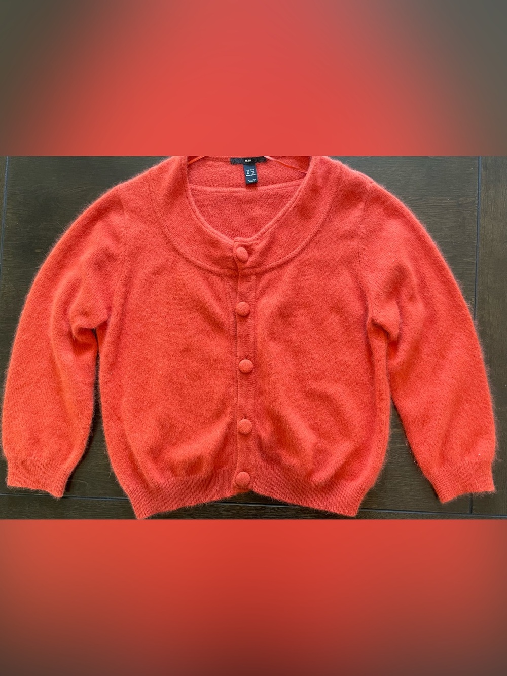 H&M Coral-Red Button-Front Women's Cardigan